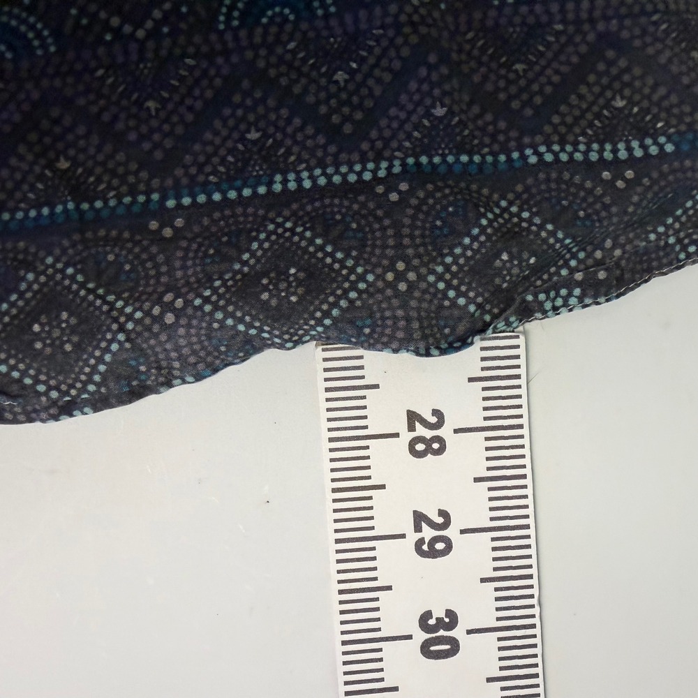 Kuhl Womens M Blouse Grey Organic Cotton Silk Blend Geometric Print Crochet Lace - Picture 7 of 9
